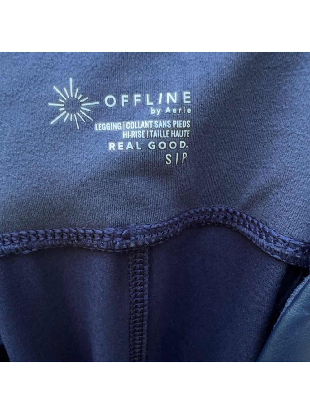 Offline By Aerie Womens Real Luxe Faux Leather Leggings Dark Blue Size S NWT - Picture 3 of 13
